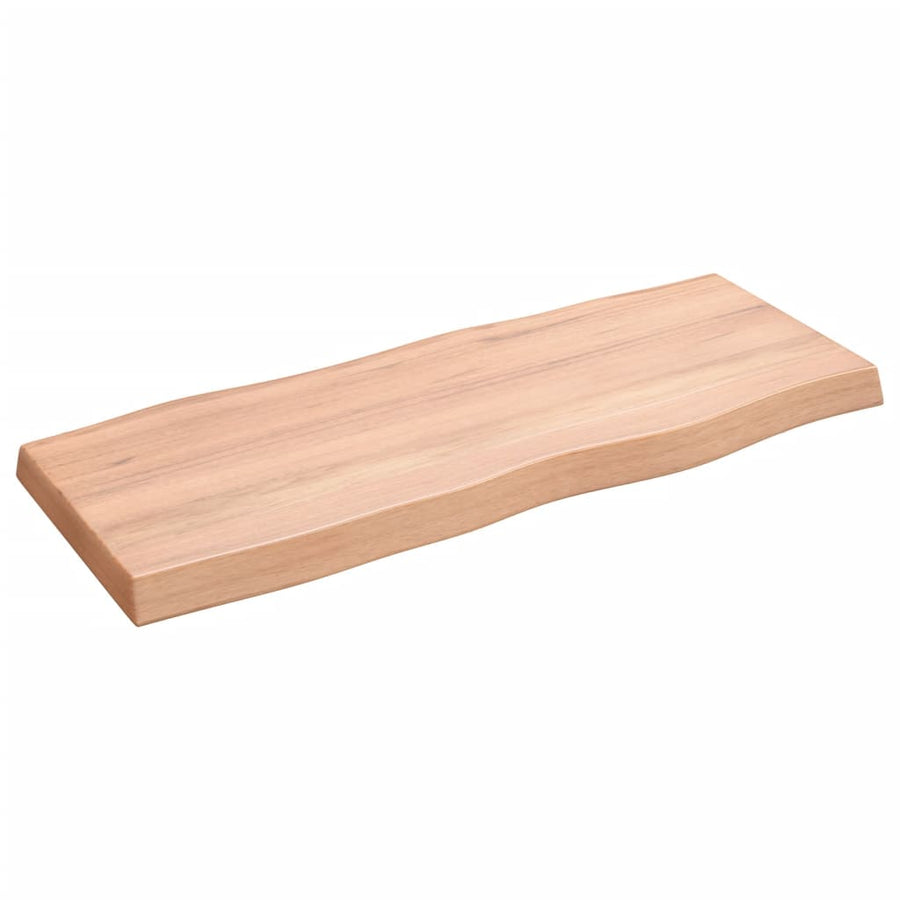Tafelblad Natuurlijke Rand 00X40X(2-6) Cm Eikenhout Lichtbruin 100 x 40 x 6 cm