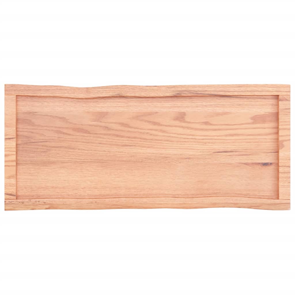 Tafelblad Natuurlijke Rand 00X40X(2-6) Cm Eikenhout Lichtbruin 100 x 40 x 6 cm