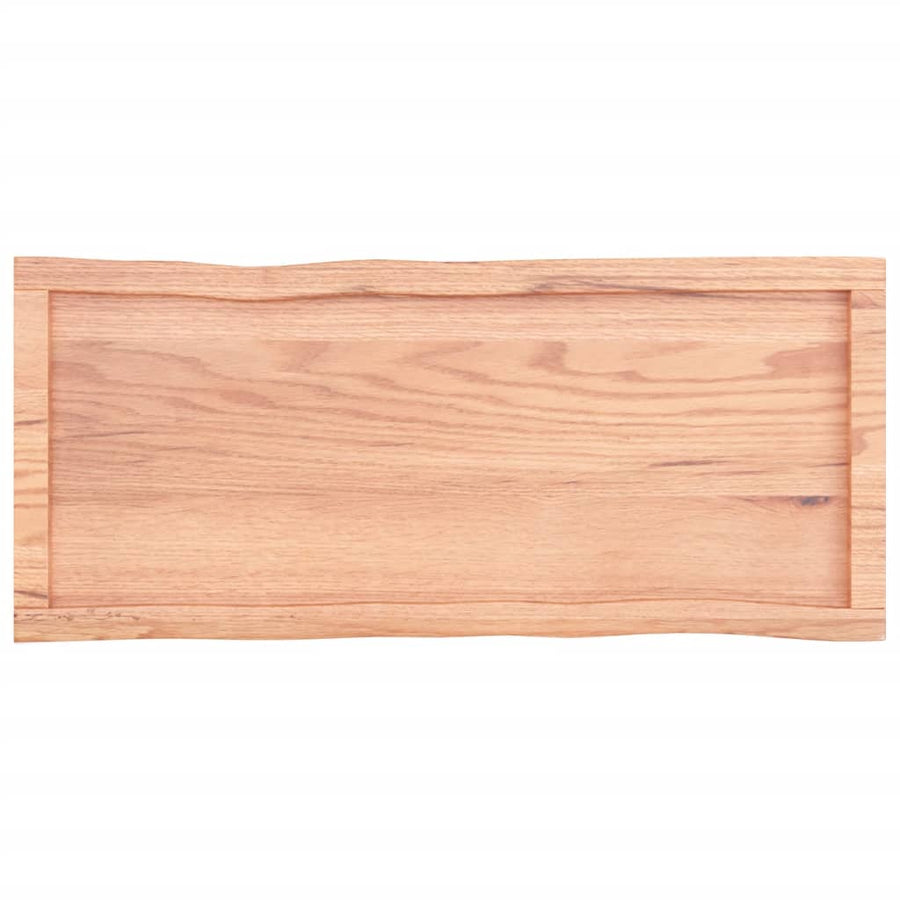 Tafelblad Natuurlijke Rand 00X40X(2-6) Cm Eikenhout Lichtbruin 100 x 40 x 6 cm