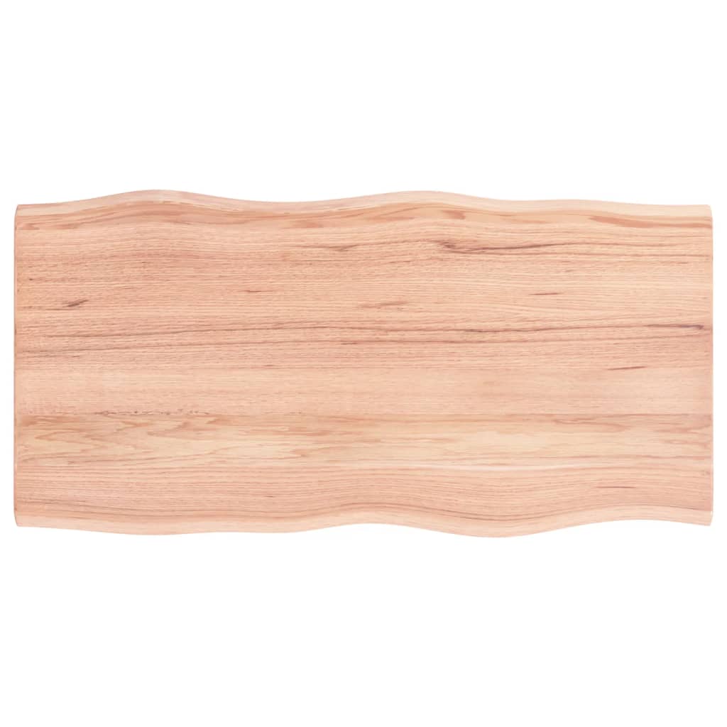 Tafelblad Natuurlijke Rand Eikenhout Lichtbruin 100 x 50 x 2 cm