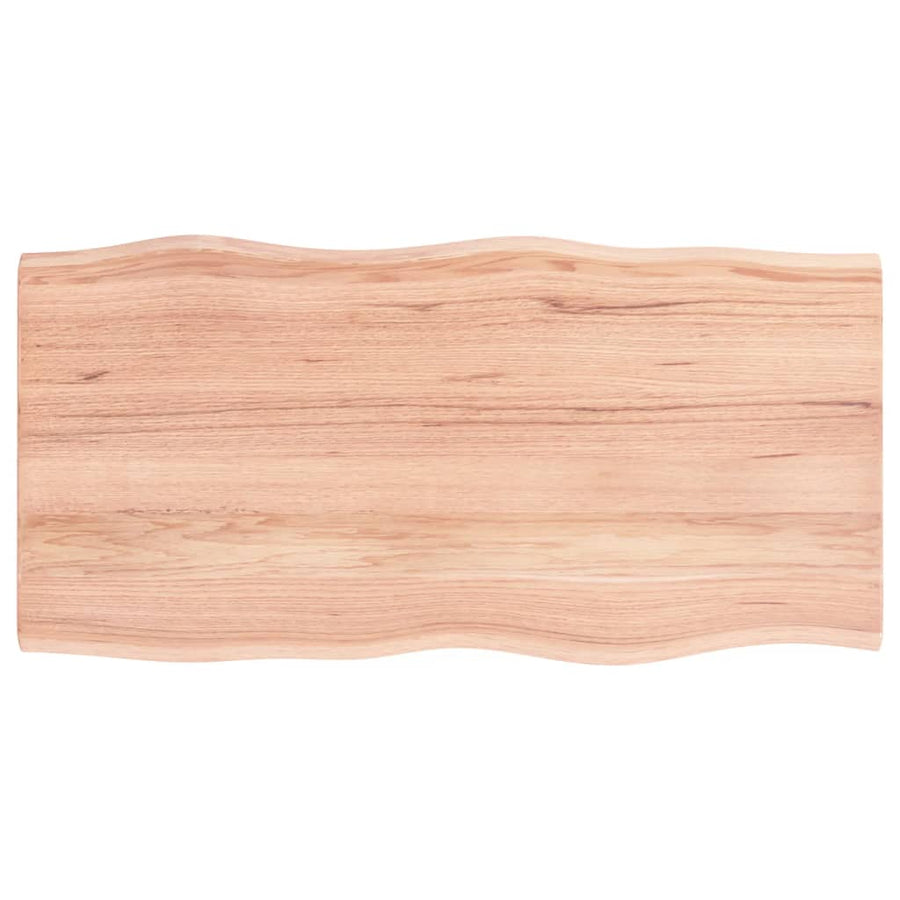Tafelblad Natuurlijke Rand Eikenhout Lichtbruin 100 x 50 x 2 cm