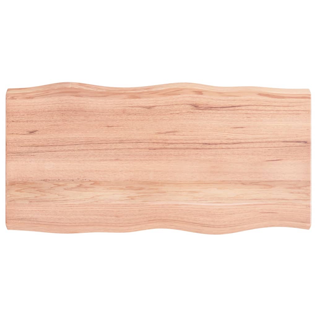Tafelblad Natuurlijke Rand 100X50X(2-6)Cm Eikenhout Lichtbruin 100 x 50 x 6 cm