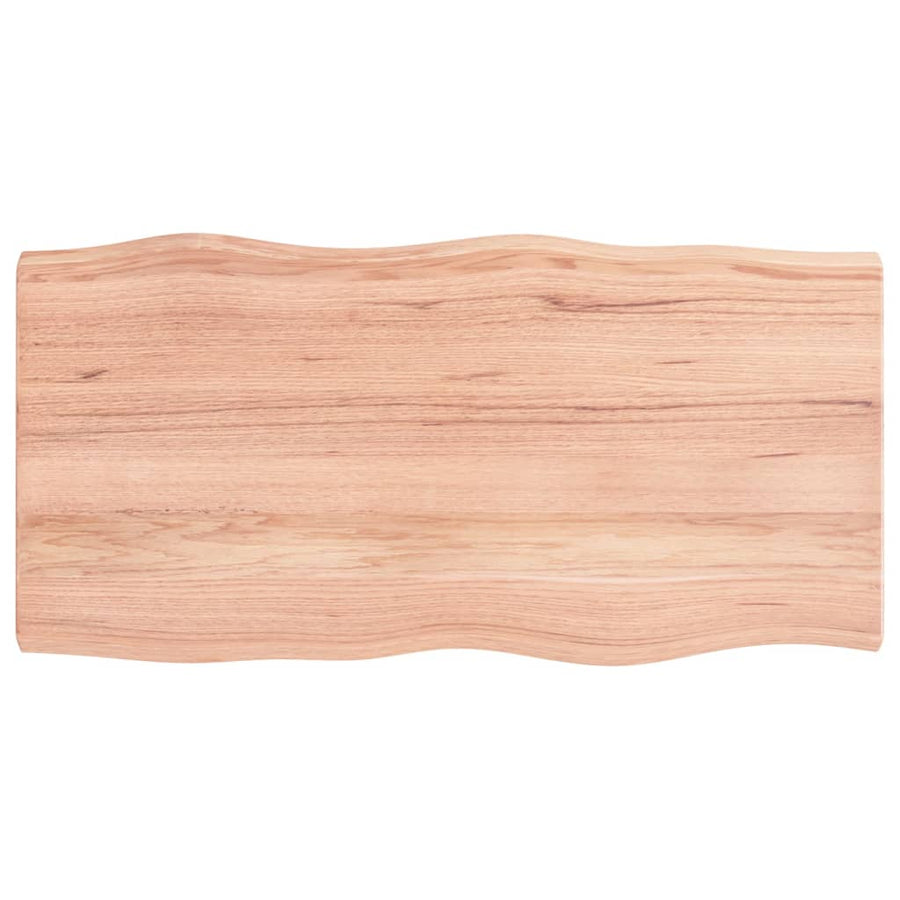 Tafelblad Natuurlijke Rand 100X50X(2-6)Cm Eikenhout Lichtbruin 100 x 50 x 6 cm