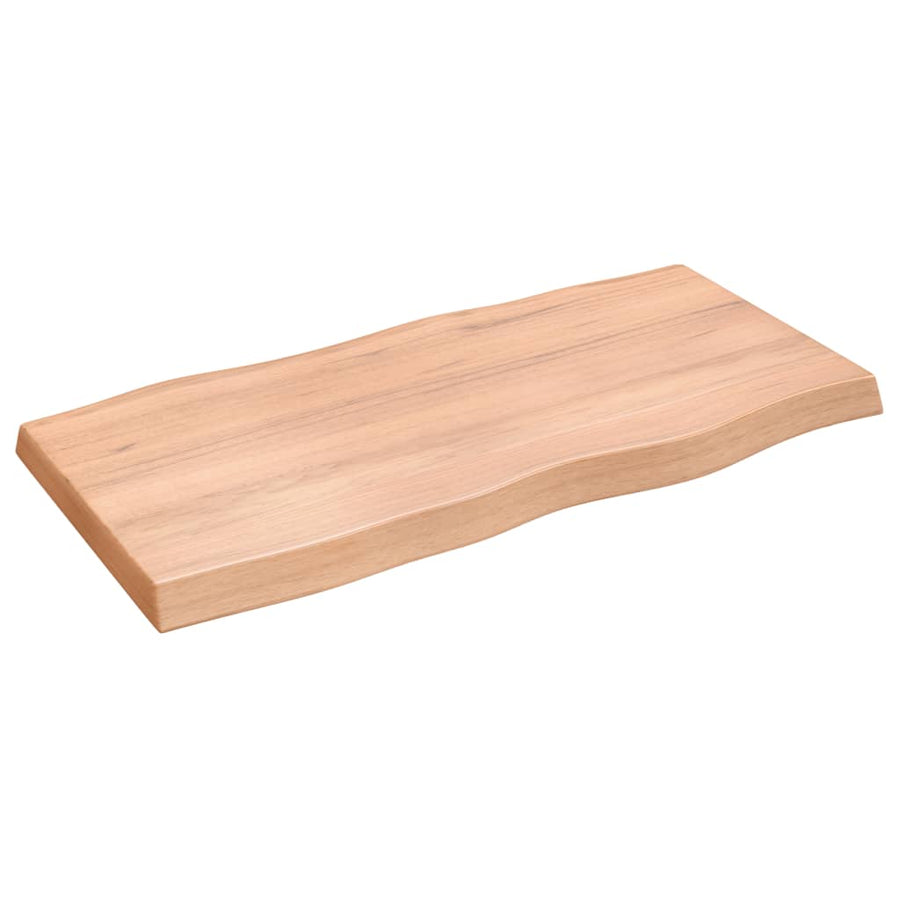 Tafelblad Natuurlijke Rand 100X50X(2-6)Cm Eikenhout Lichtbruin 100 x 50 x 6 cm