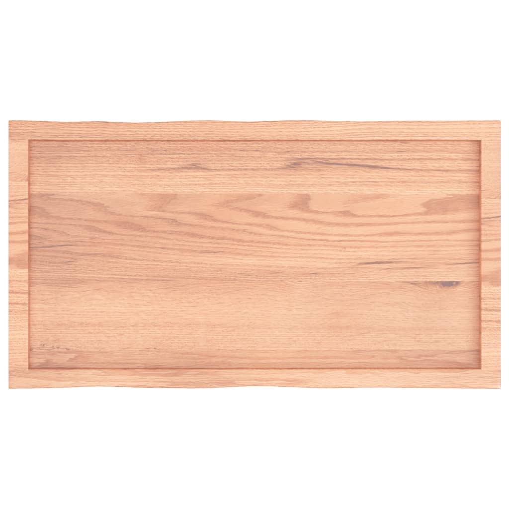 Tafelblad Natuurlijke Rand 100X50X(2-6)Cm Eikenhout Lichtbruin 100 x 50 x 6 cm