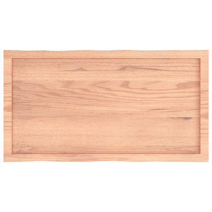 Tafelblad Natuurlijke Rand 100X50X(2-6)Cm Eikenhout Lichtbruin 100 x 50 x 6 cm