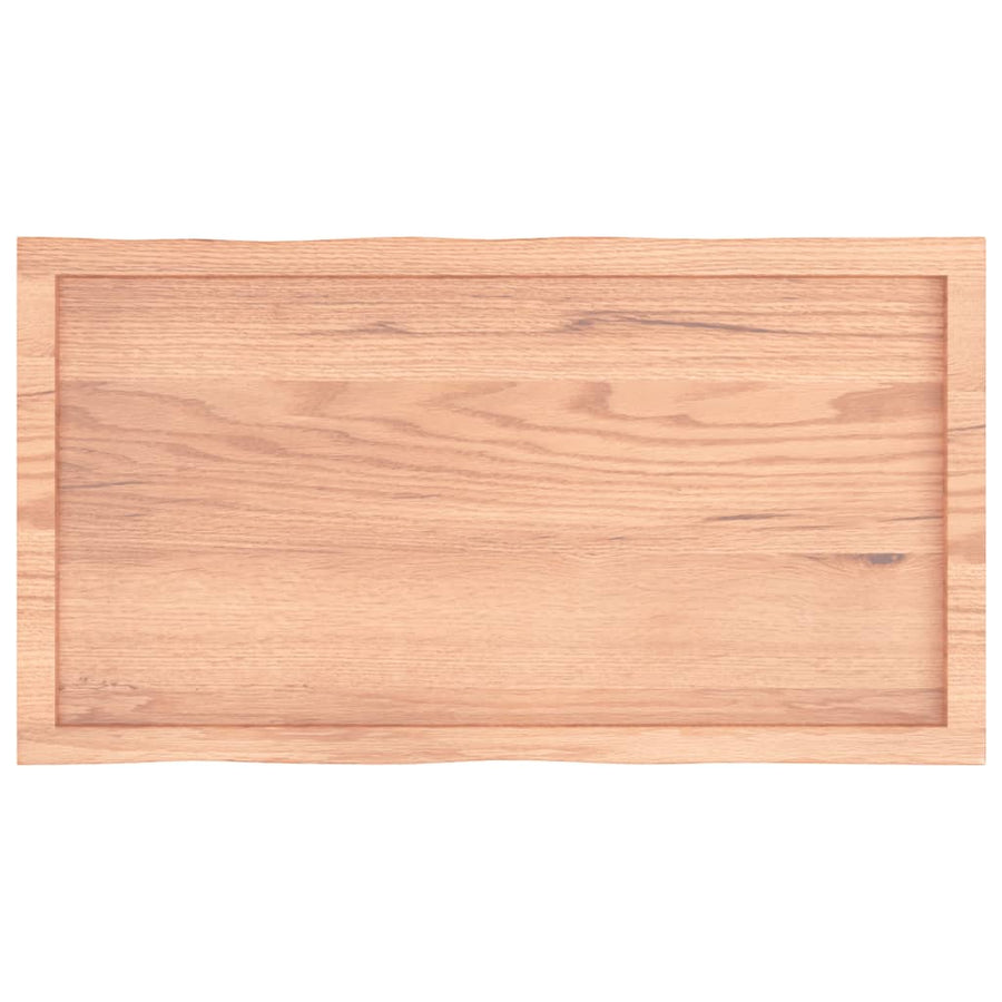 Tafelblad Natuurlijke Rand 100X50X(2-6)Cm Eikenhout Lichtbruin 100 x 50 x 6 cm