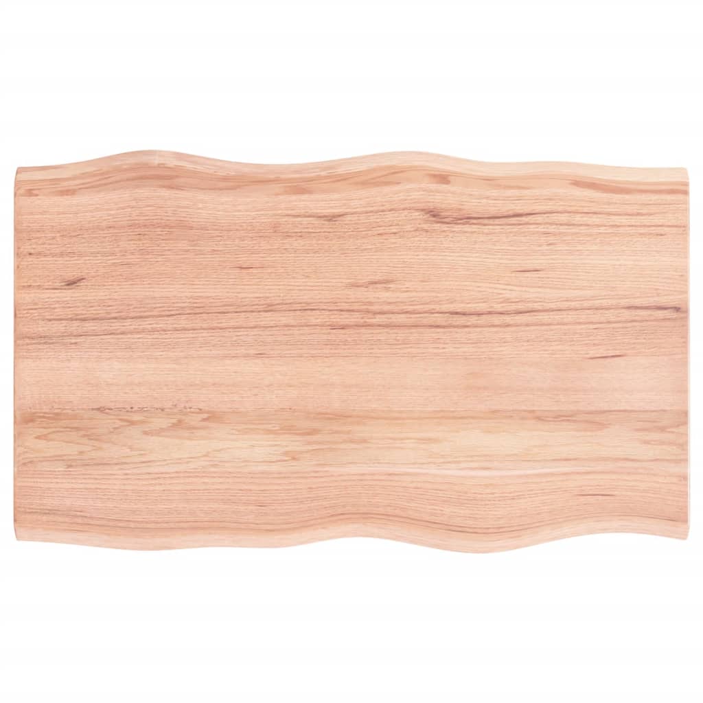 Tafelblad Natuurlijke Rand Eikenhout Lichtbruin 100 x 60 x 2 cm