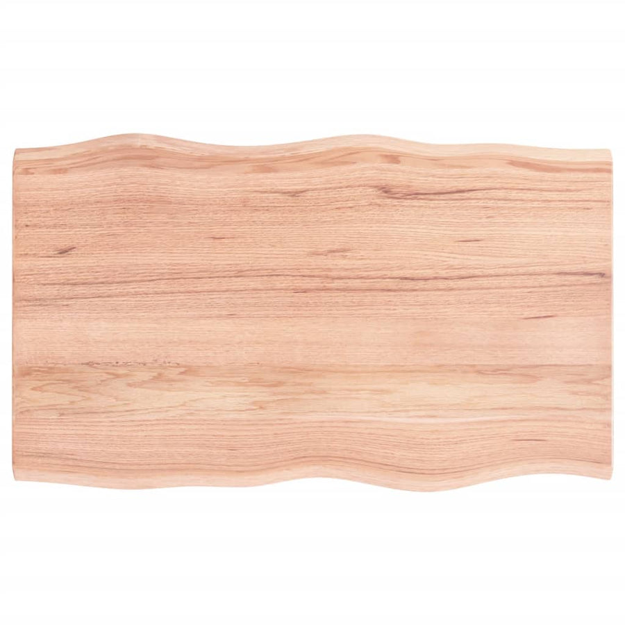 Tafelblad Natuurlijke Rand Eikenhout Lichtbruin 100 x 60 x 2 cm