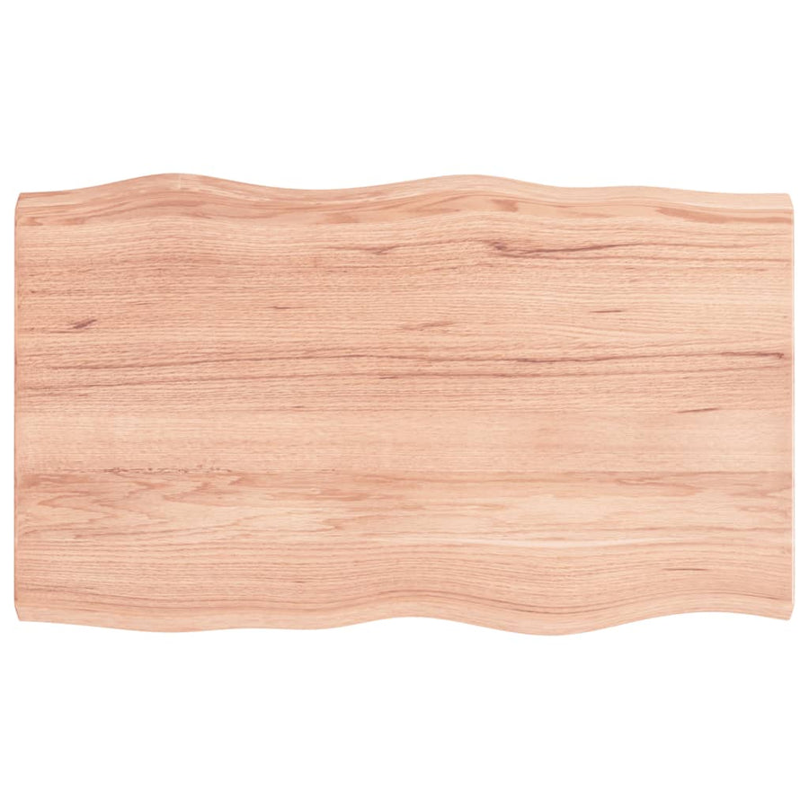 Tafelblad Natuurlijke Rand 00X60X(2-4)Cm Eikenhout Lichtbruin 100 x 60 x 4 cm