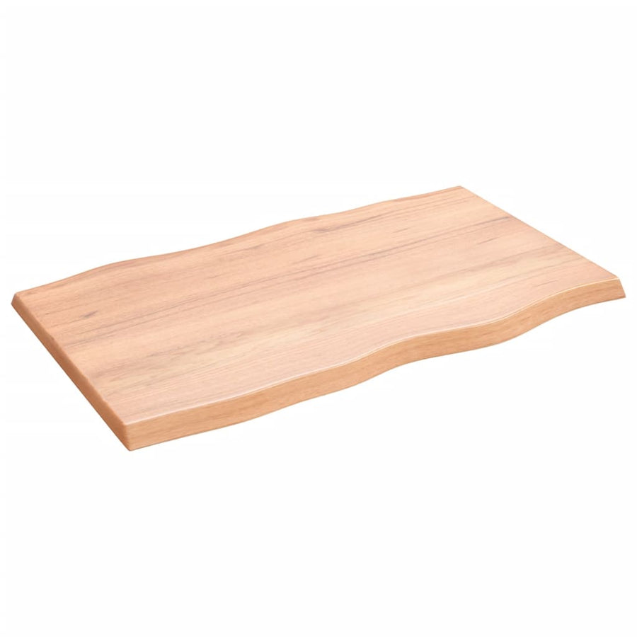 Tafelblad Natuurlijke Rand 00X60X(2-4)Cm Eikenhout Lichtbruin 100 x 60 x 4 cm