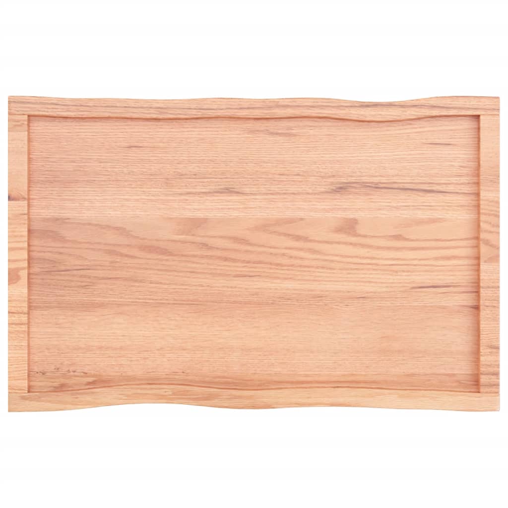 Tafelblad Natuurlijke Rand 00X60X(2-4)Cm Eikenhout Lichtbruin 100 x 60 x 4 cm