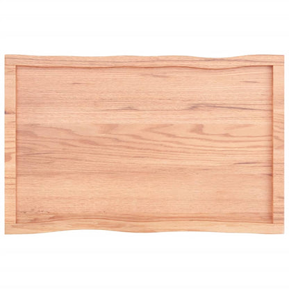 Tafelblad Natuurlijke Rand 00X60X(2-4)Cm Eikenhout Lichtbruin 100 x 60 x 4 cm