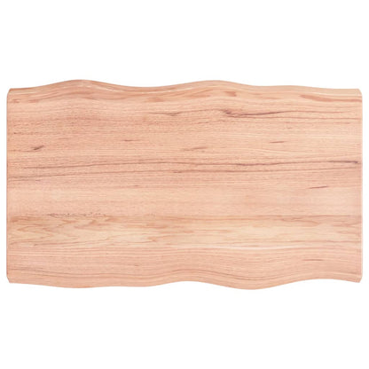 Tafelblad Natuurlijke Rand 00X60X(2-6)Cm Eikenhout Lichtbruin 100 x 60 x 6 cm