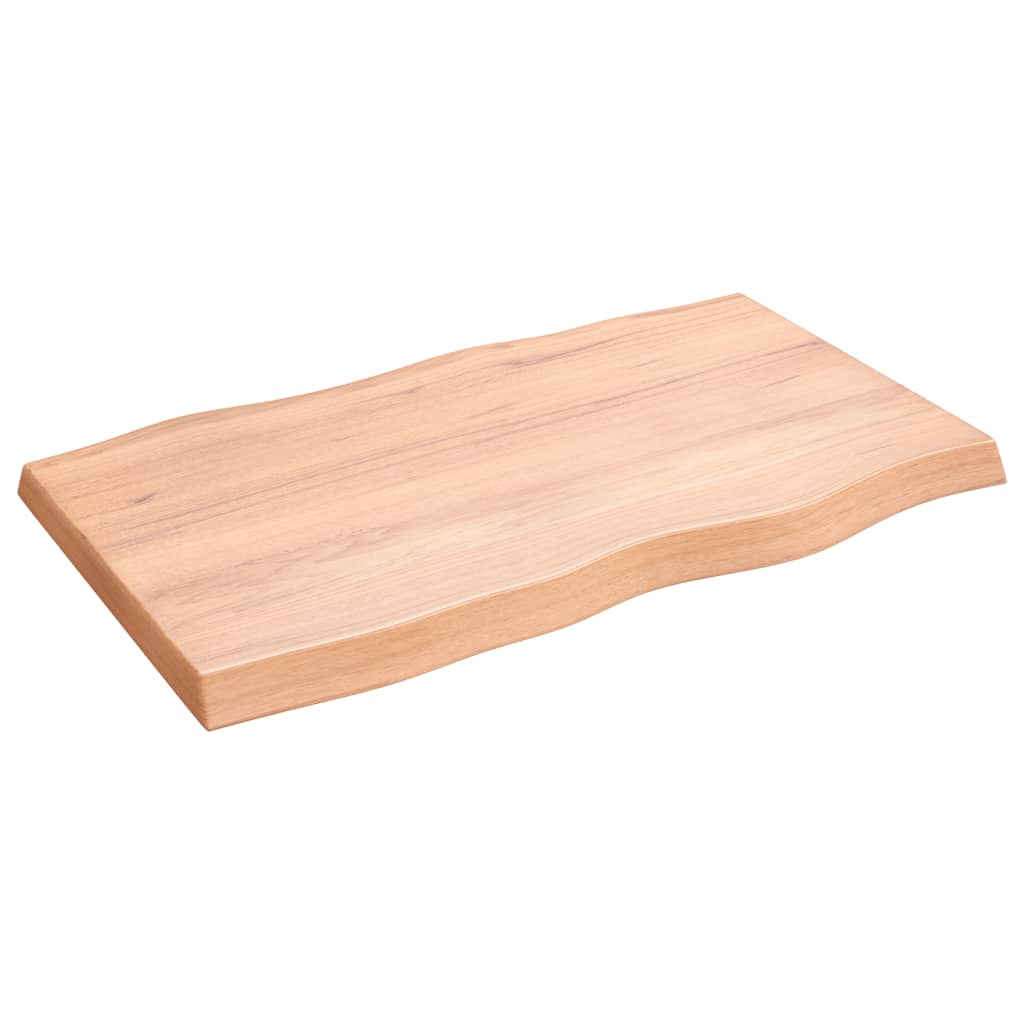 Tafelblad Natuurlijke Rand 00X60X(2-6)Cm Eikenhout Lichtbruin 100 x 60 x 6 cm