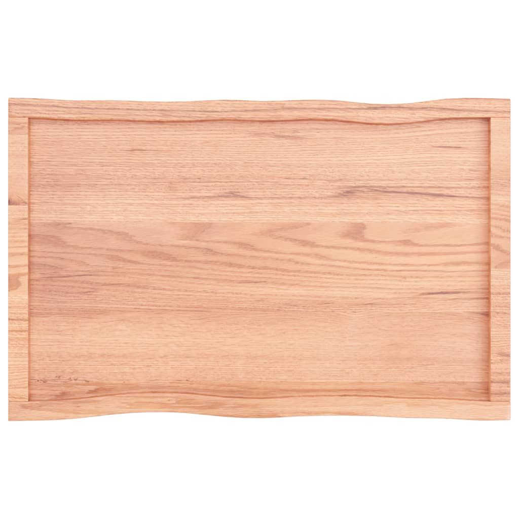 Tafelblad Natuurlijke Rand 00X60X(2-6)Cm Eikenhout Lichtbruin 100 x 60 x 6 cm