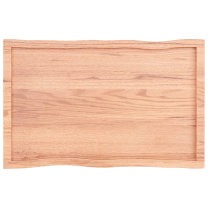 Tafelblad Natuurlijke Rand 00X60X(2-6)Cm Eikenhout Lichtbruin 100 x 60 x 6 cm