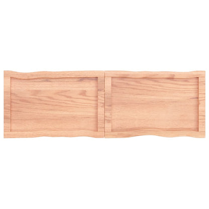 Tafelblad Natuurlijke Rand 20X40X(2-4)Cm Eikenhout Lichtbruin 120 x 40 x 4 cm