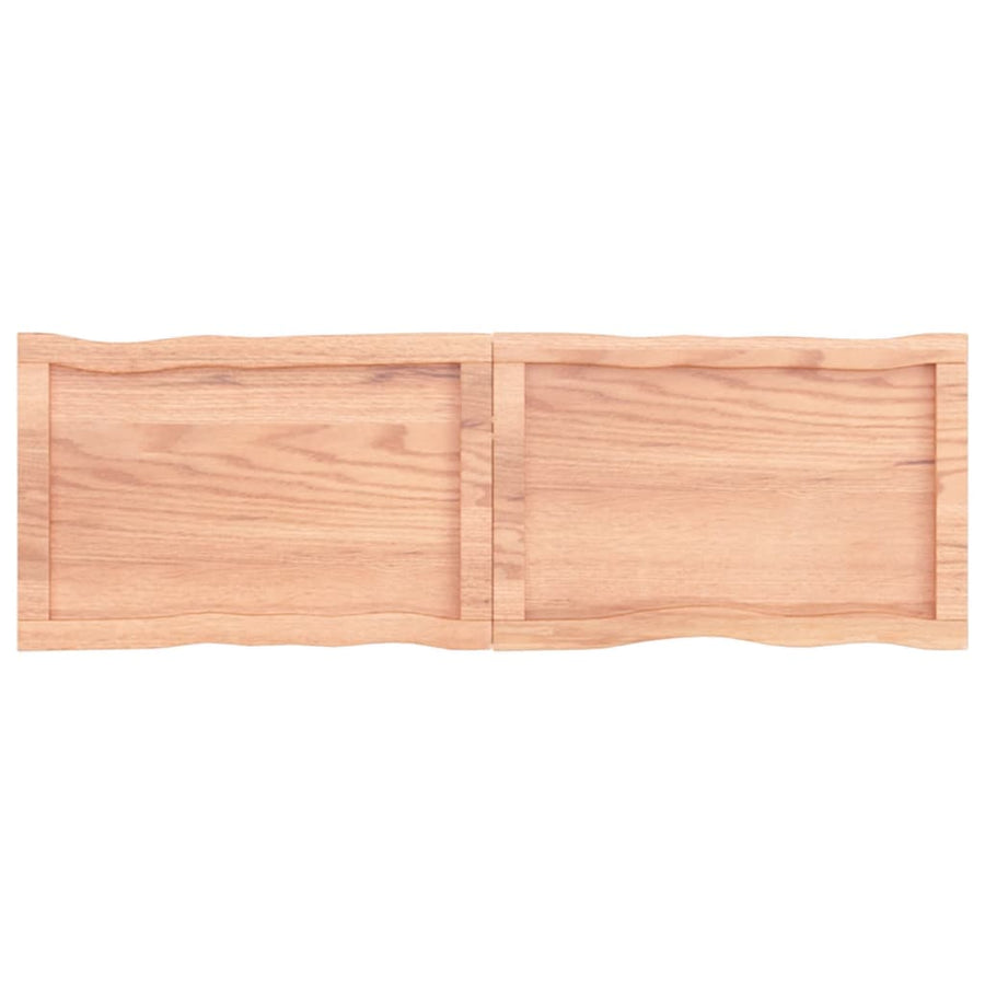 Tafelblad Natuurlijke Rand 20X40X(2-4)Cm Eikenhout Lichtbruin 120 x 40 x 4 cm
