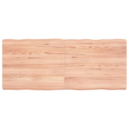 Tafelblad Natuurlijke Rand 20X50X(2-6)Cm Eikenhout Lichtbruin 120 x 50 x 6 cm