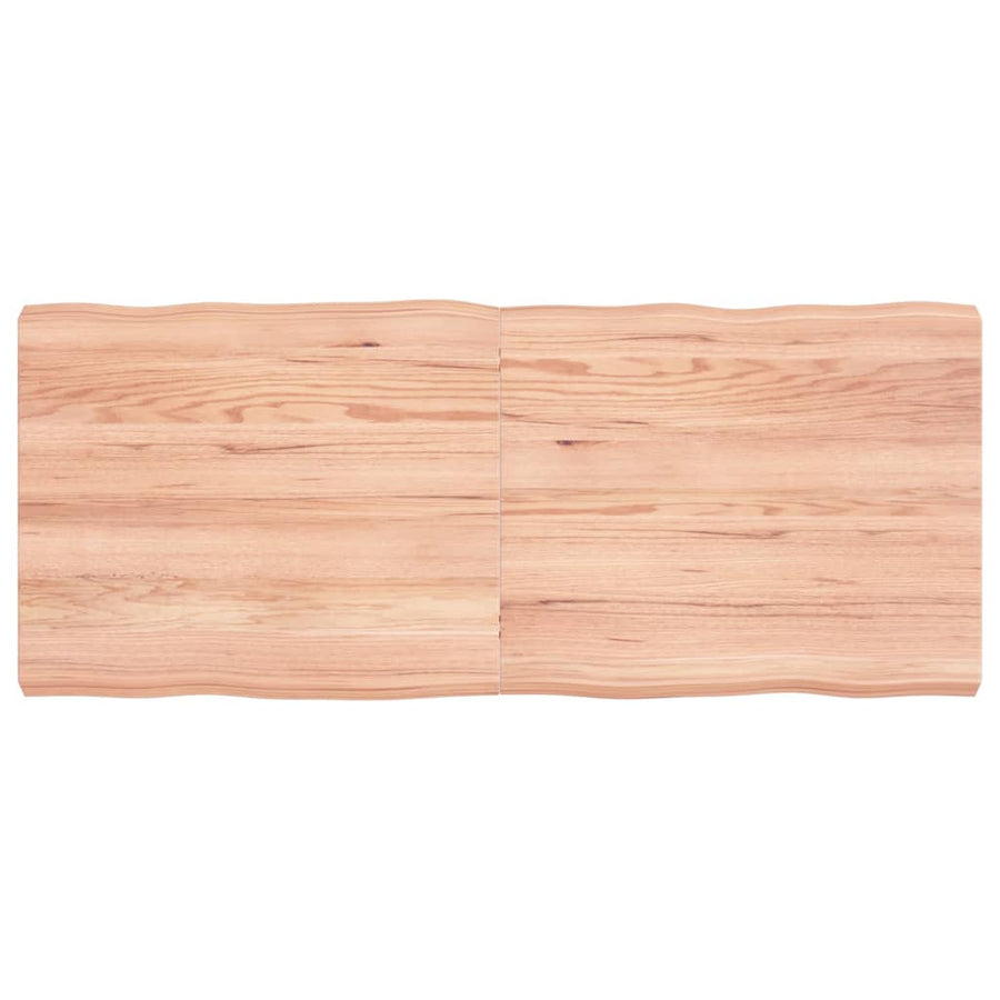 Tafelblad Natuurlijke Rand 20X50X(2-6)Cm Eikenhout Lichtbruin 120 x 50 x 6 cm