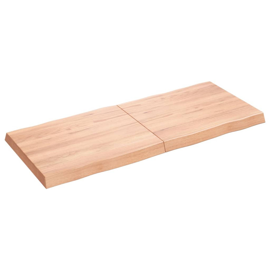 Tafelblad Natuurlijke Rand 20X50X(2-6)Cm Eikenhout Lichtbruin 120 x 50 x 6 cm