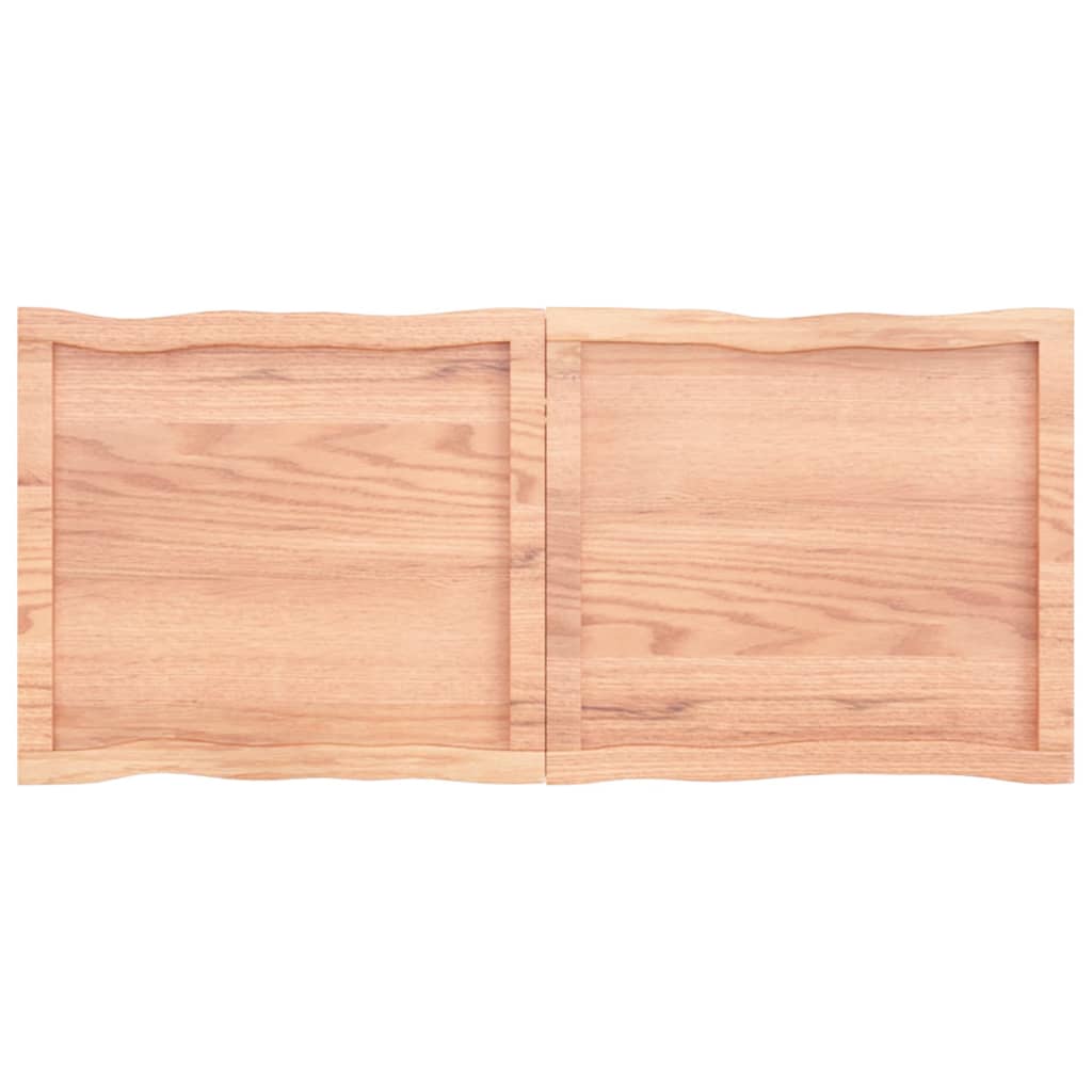 Tafelblad Natuurlijke Rand 20X50X(2-6)Cm Eikenhout Lichtbruin 120 x 50 x 6 cm