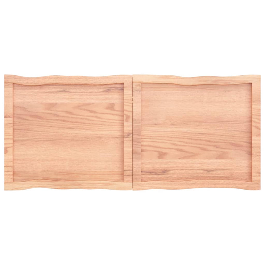 Tafelblad Natuurlijke Rand 20X50X(2-6)Cm Eikenhout Lichtbruin 120 x 50 x 6 cm