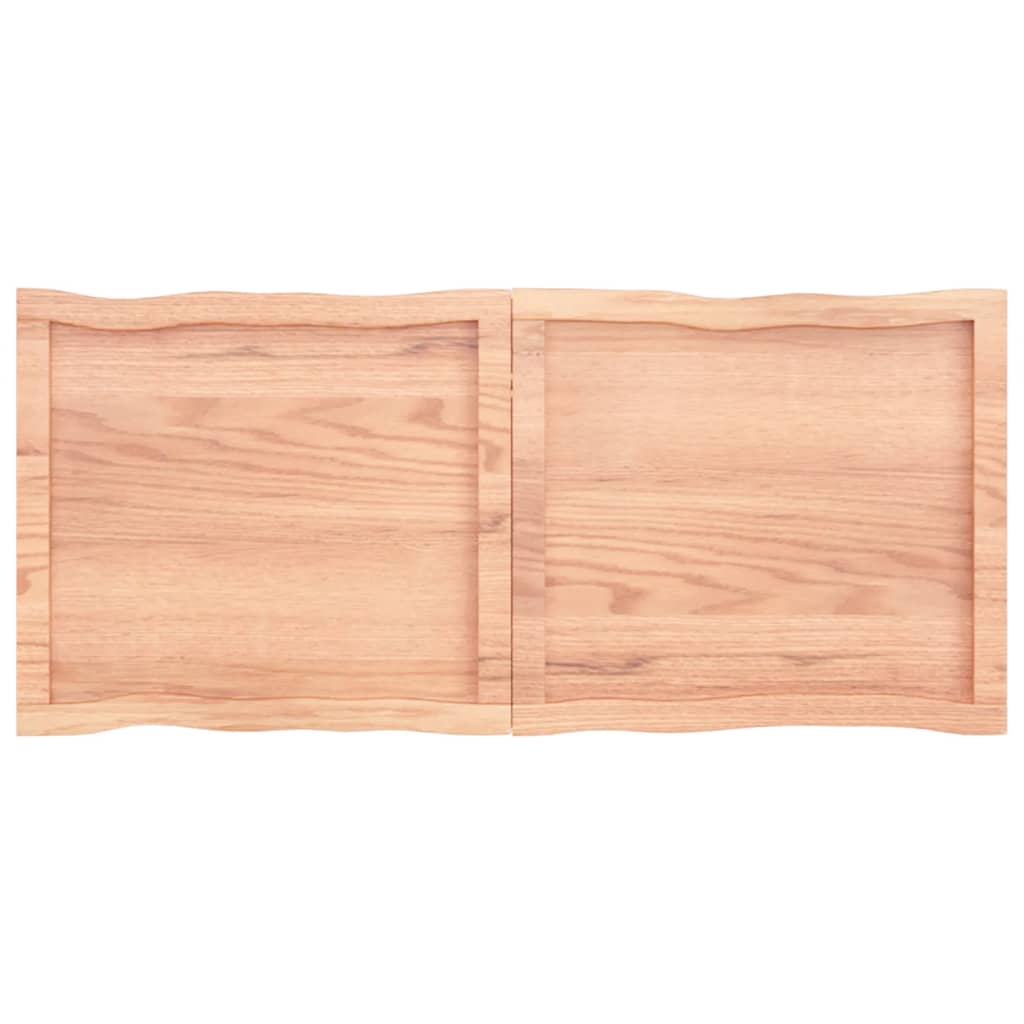 Tafelblad Natuurlijke Rand 20X50X(2-6)Cm Eikenhout Lichtbruin 120 x 50 x 6 cm