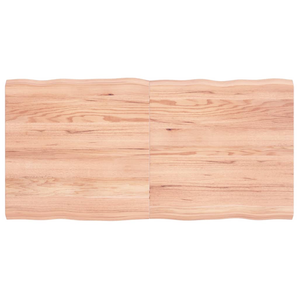 Tafelblad Natuurlijke Rand 20X60X(2-4)Cm Eikenhout Lichtbruin 120 x 60 x 4 cm
