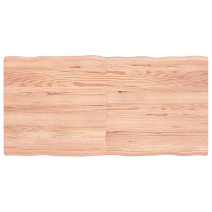 Tafelblad Natuurlijke Rand 20X60X(2-4)Cm Eikenhout Lichtbruin 120 x 60 x 4 cm