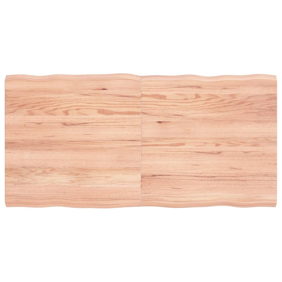 Tafelblad Natuurlijke Rand 20X60X(2-4)Cm Eikenhout Lichtbruin 120 x 60 x 4 cm