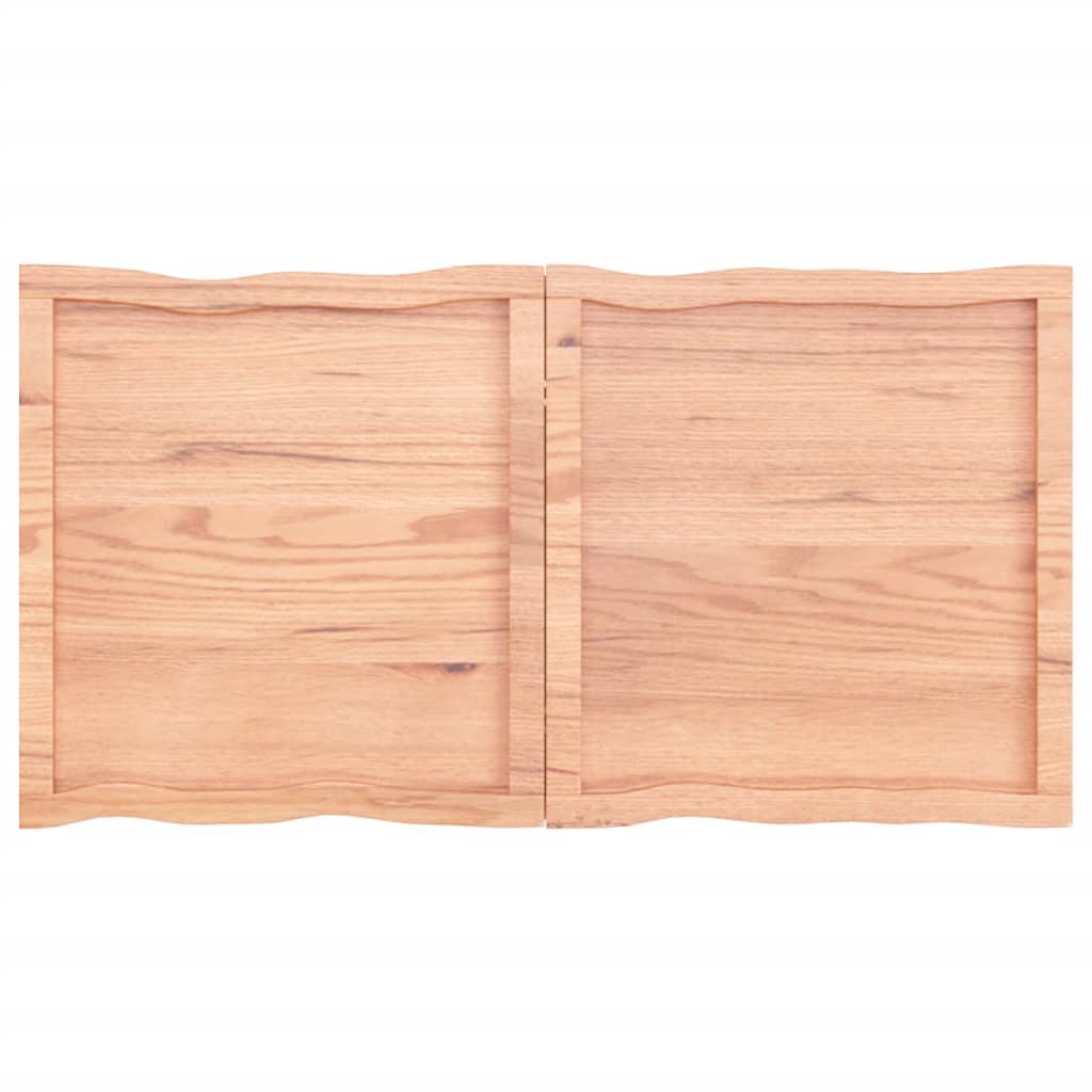 Tafelblad Natuurlijke Rand 20X60X(2-4)Cm Eikenhout Lichtbruin 120 x 60 x 4 cm