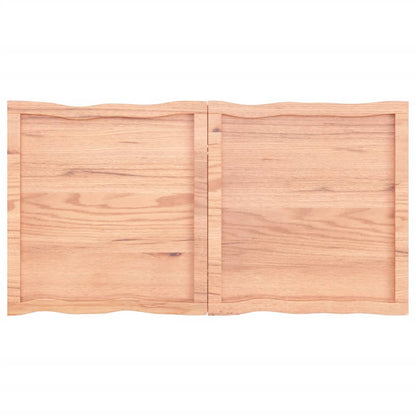 Tafelblad Natuurlijke Rand 20X60X(2-4)Cm Eikenhout Lichtbruin 120 x 60 x 4 cm