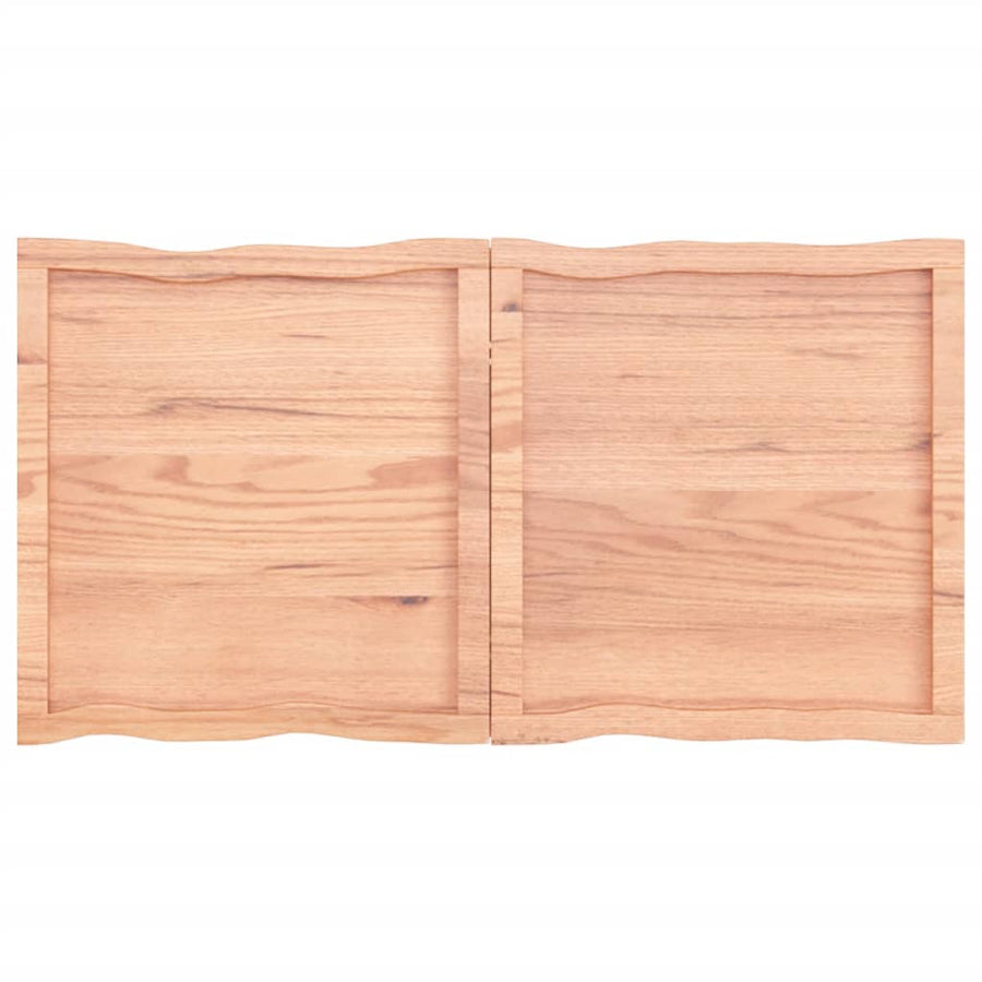 Tafelblad Natuurlijke Rand 20X60X(2-4)Cm Eikenhout Lichtbruin 120 x 60 x 4 cm