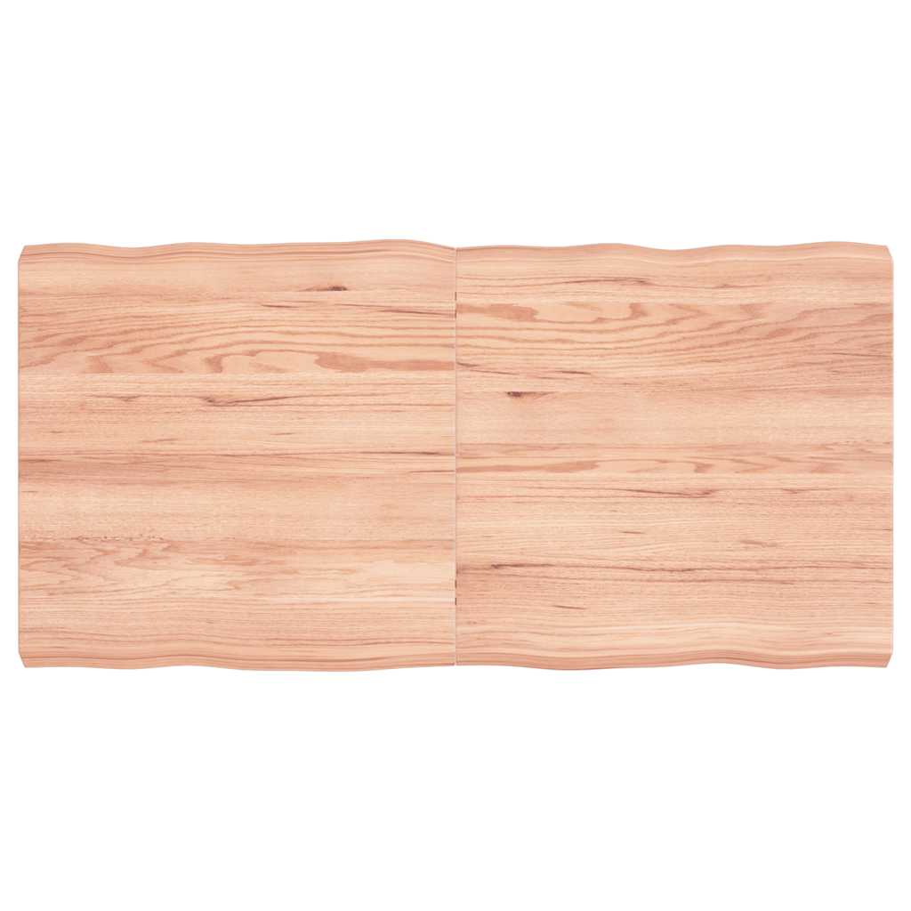 Tafelblad natuurlijke rand 120x60x(2-6)cm eikenhout lichtbruin