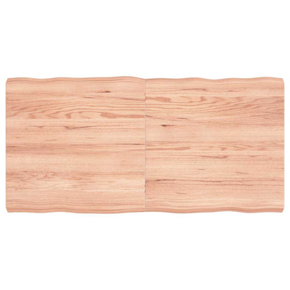 Tafelblad natuurlijke rand 120x60x(2-6)cm eikenhout lichtbruin