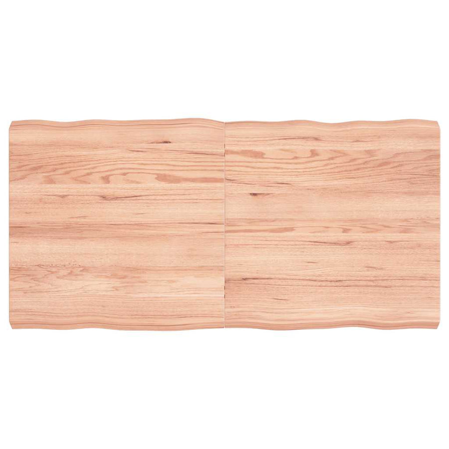 Tafelblad natuurlijke rand 120x60x(2-6)cm eikenhout lichtbruin