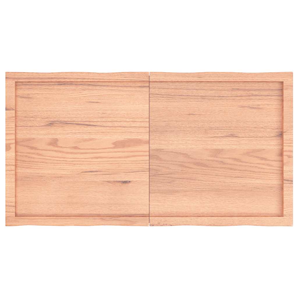 Tafelblad natuurlijke rand 120x60x(2-6)cm eikenhout lichtbruin