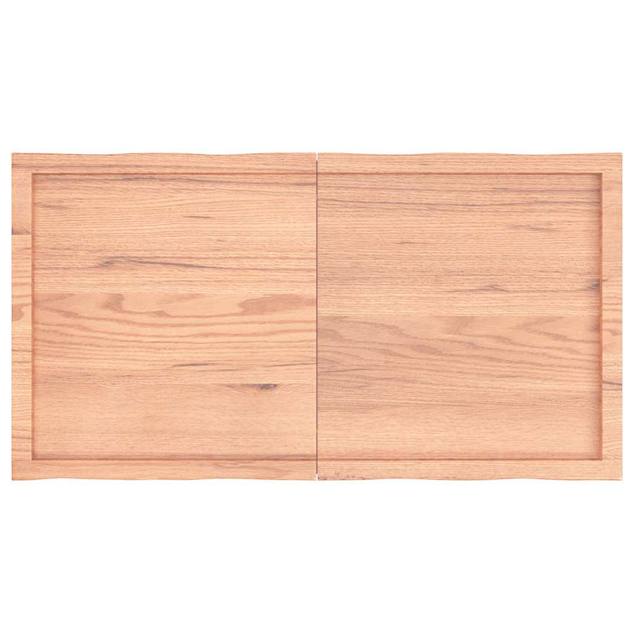 Tafelblad natuurlijke rand 120x60x(2-6)cm eikenhout lichtbruin