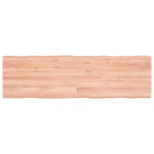 Tafelblad eikenhout 140x40x4 cm natuurlijke rand lichtbruin