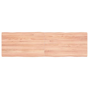 Tafelblad eikenhout 140x40x4 cm natuurlijke rand lichtbruin