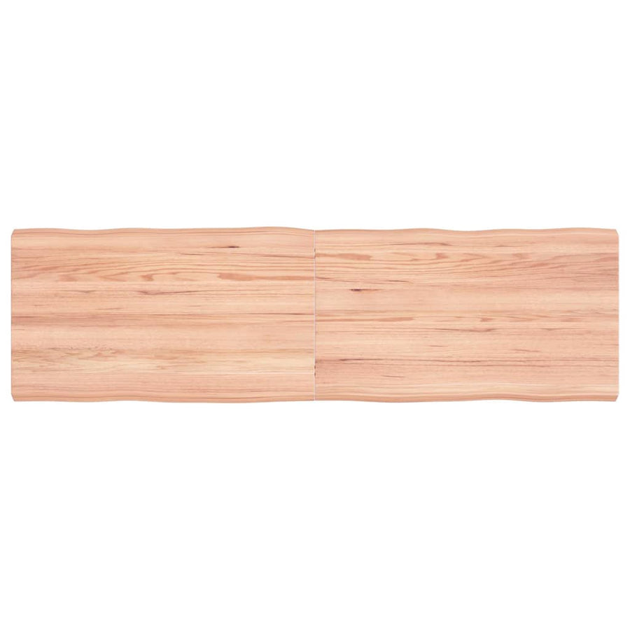 Tafelblad Natuurlijke Rand 140X40X(2-4) Cm Eikenhout Lichtbruin 140 x 40 x 4 cm