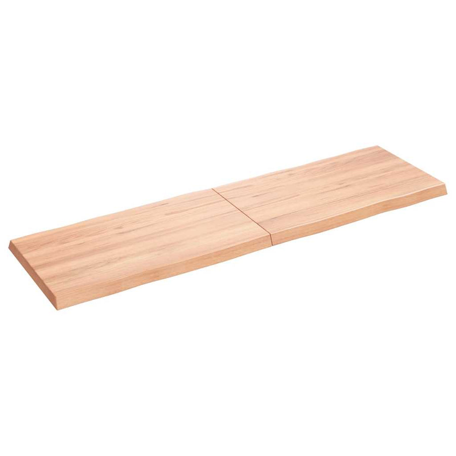 Tafelblad Natuurlijke Rand 140X40X(2-4) Cm Eikenhout Lichtbruin 140 x 40 x 4 cm