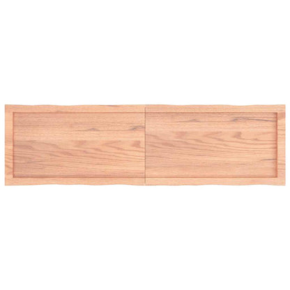 Tafelblad Natuurlijke Rand 140X40X(2-4) Cm Eikenhout Lichtbruin 140 x 40 x 4 cm