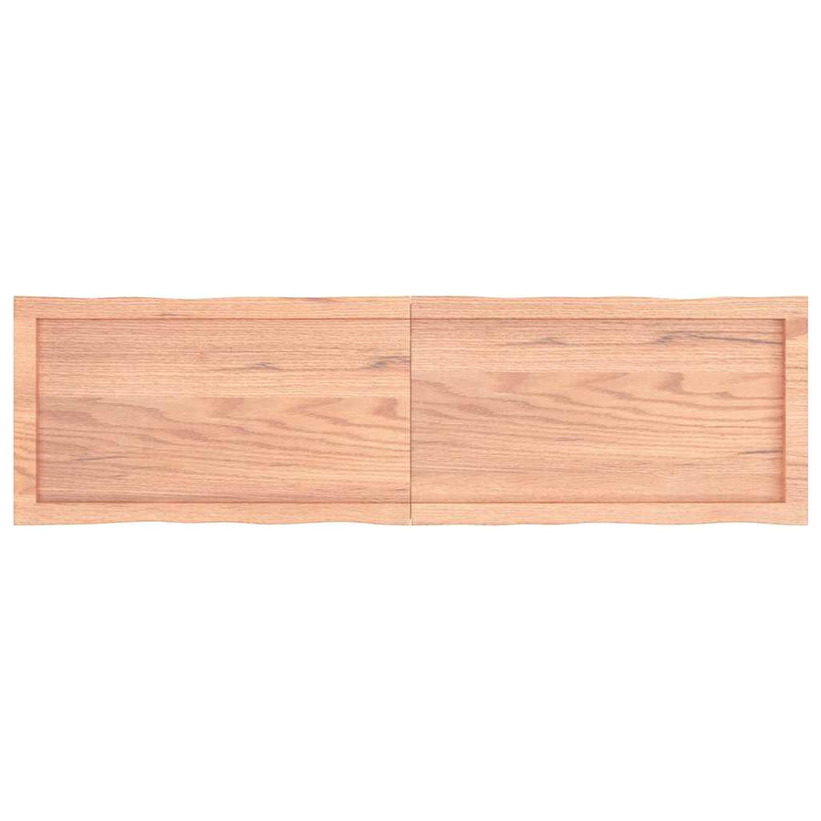 Tafelblad Natuurlijke Rand 140X40X(2-4) Cm Eikenhout Lichtbruin 140 x 40 x 4 cm