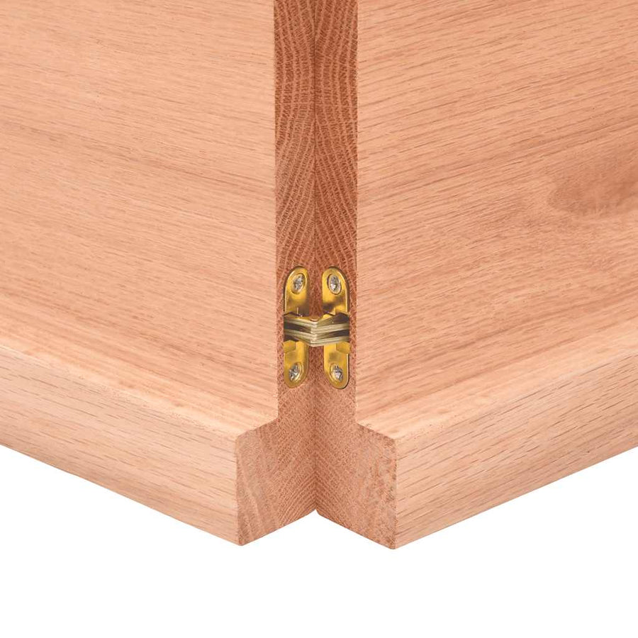 Tafelblad Natuurlijke Rand 140X40X(2-4) Cm Eikenhout Lichtbruin 140 x 40 x 4 cm