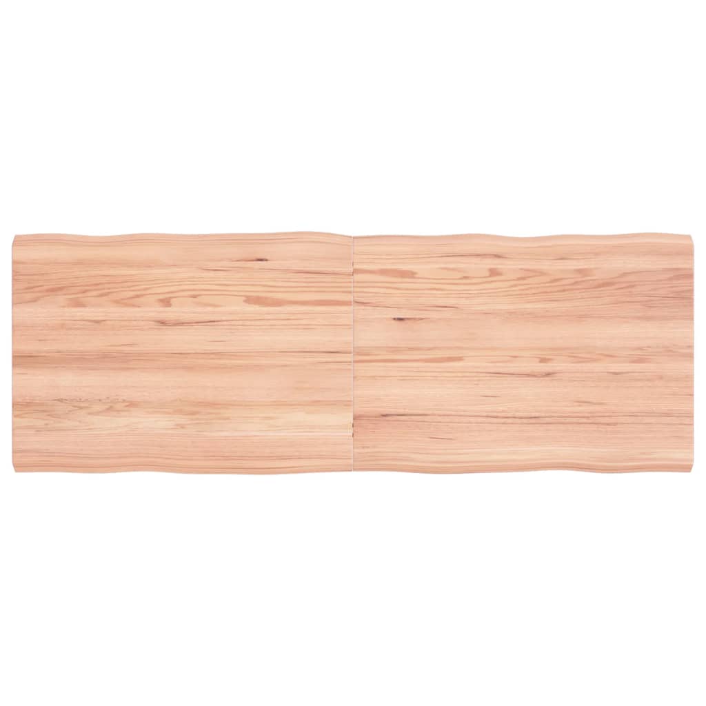 Tafelblad Natuurlijke Rand 40X50X(2-4) Cm Eikenhout Lichtbruin 140 x 50 x 4 cm