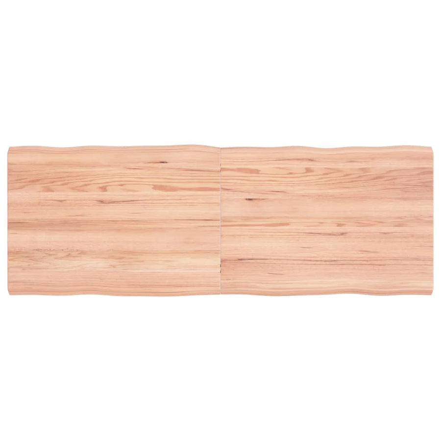 Tafelblad Natuurlijke Rand 40X50X(2-4) Cm Eikenhout Lichtbruin 140 x 50 x 4 cm