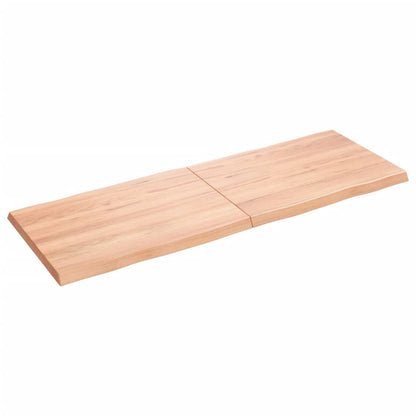 Tafelblad Natuurlijke Rand 40X50X(2-4) Cm Eikenhout Lichtbruin 140 x 50 x 4 cm